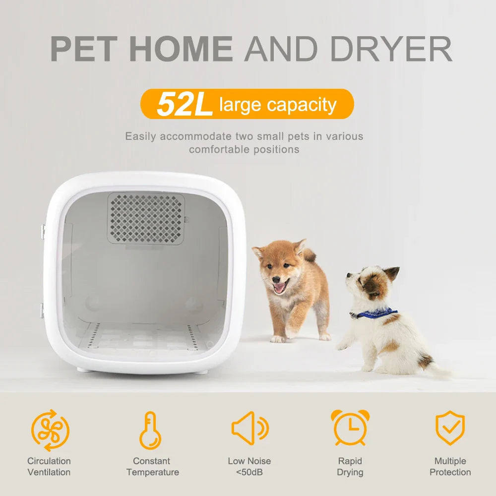 KTX-273555 Pet Drying Box with Low Noise and Smart Temperature Control for Cats and Dogs