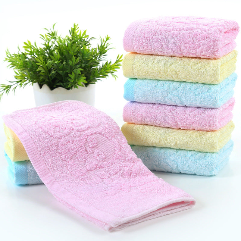 KTX-273875 Bamboo Fiber Towel in Sky Blue, Pink, and Light Yellow - 50x25 cm