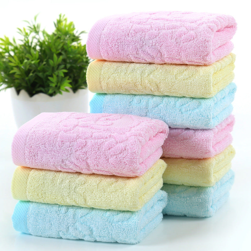 KTX-273875 Bamboo Fiber Towel in Sky Blue, Pink, and Light Yellow - 50x25 cm