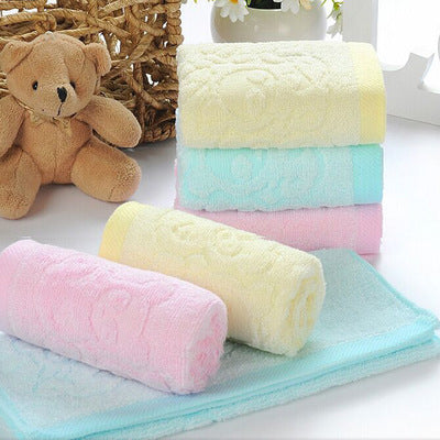 KTX-273875 Bamboo Fiber Towel in Sky Blue, Pink, and Light Yellow - 50x25 cm
