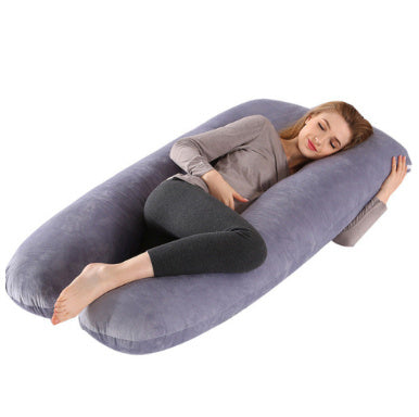 KTX-274131 U-Shaped Pregnancy Support Pillow with Removable Cotton Cover and Adjustable Fiber Filling 140x80cm