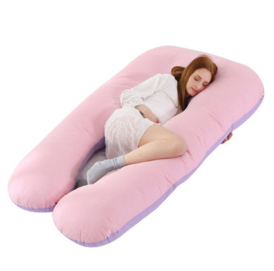 KTX-274131 U-Shaped Pregnancy Support Pillow with Removable Cotton Cover and Adjustable Fiber Filling 140x80cm
