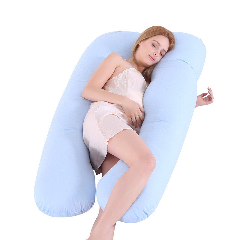 KTX-274131 U-Shaped Pregnancy Support Pillow with Removable Cotton Cover and Adjustable Fiber Filling 140x80cm