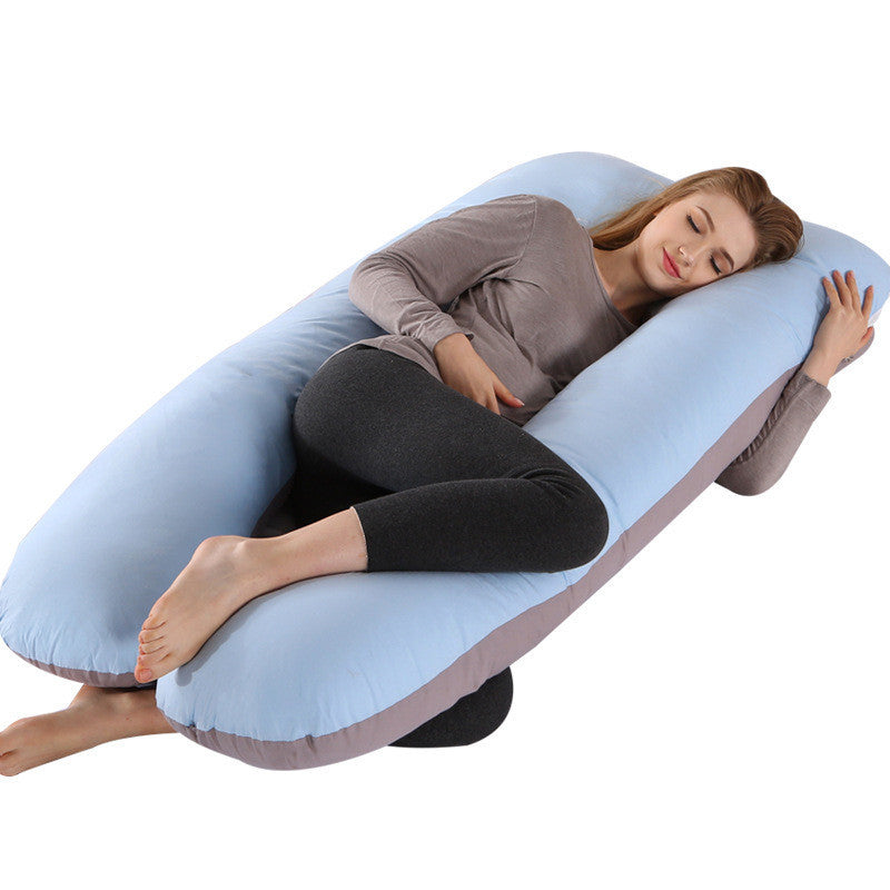 KTX-274131 U-Shaped Pregnancy Support Pillow with Removable Cotton Cover and Adjustable Fiber Filling 140x80cm