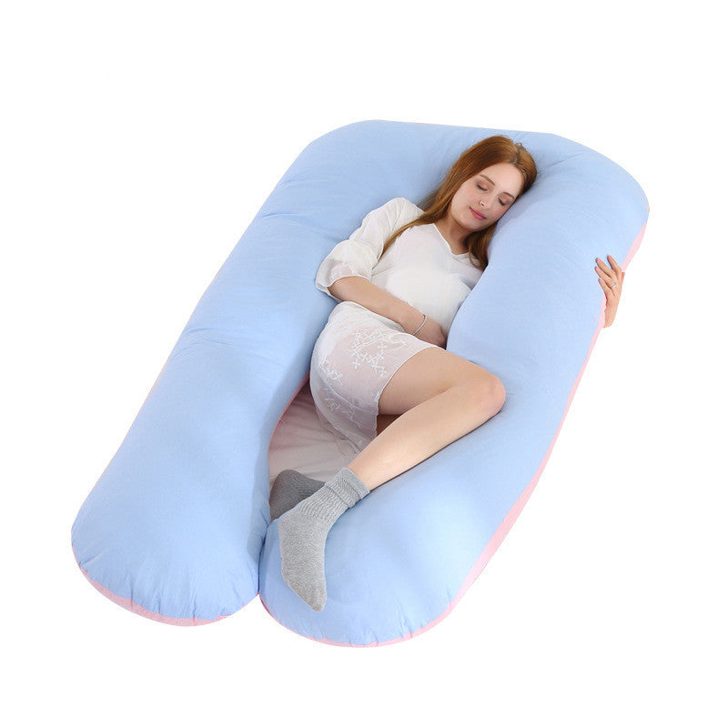 KTX-274131 U-Shaped Pregnancy Support Pillow with Removable Cotton Cover and Adjustable Fiber Filling 140x80cm