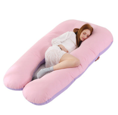 KTX-274131 U-Shaped Pregnancy Support Pillow with Removable Cotton Cover and Adjustable Fiber Filling 140x80cm