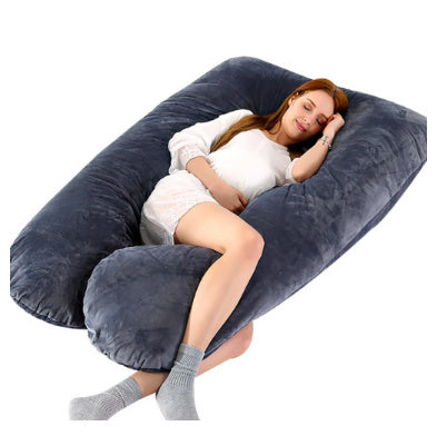 KTX-274131 U-Shaped Pregnancy Support Pillow with Removable Cotton Cover and Adjustable Fiber Filling 140x80cm