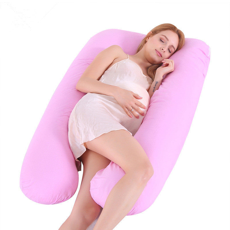 KTX-274131 U-Shaped Pregnancy Support Pillow with Removable Cotton Cover and Adjustable Fiber Filling 140x80cm