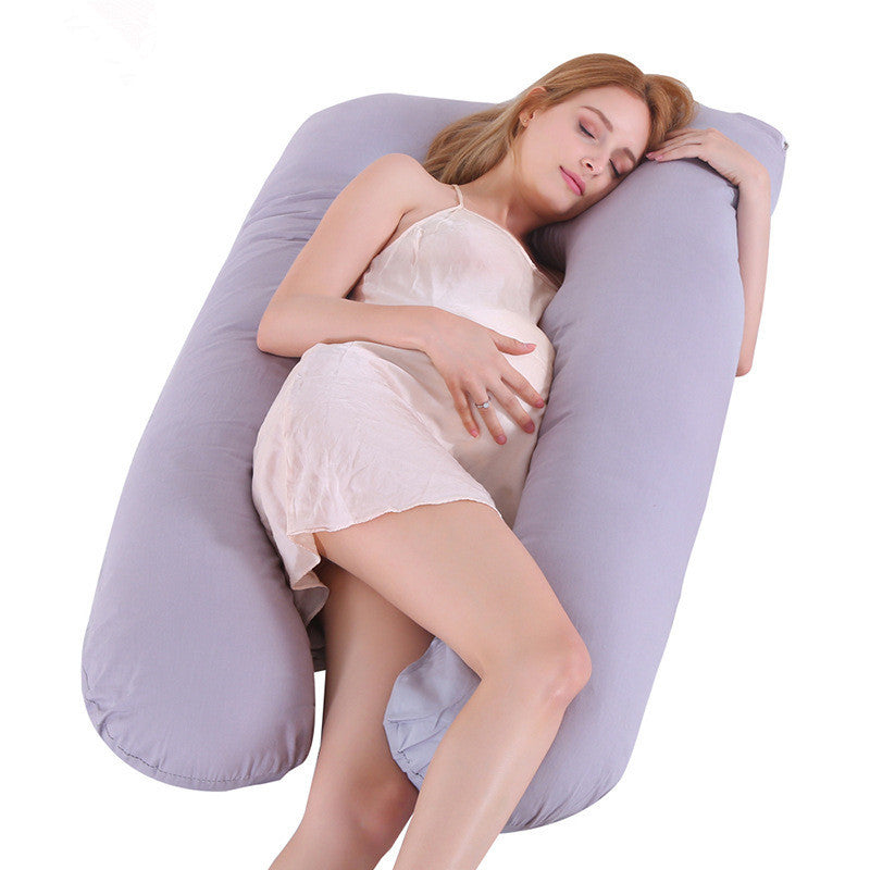 KTX-274131 U-Shaped Pregnancy Support Pillow with Removable Cotton Cover and Adjustable Fiber Filling 140x80cm