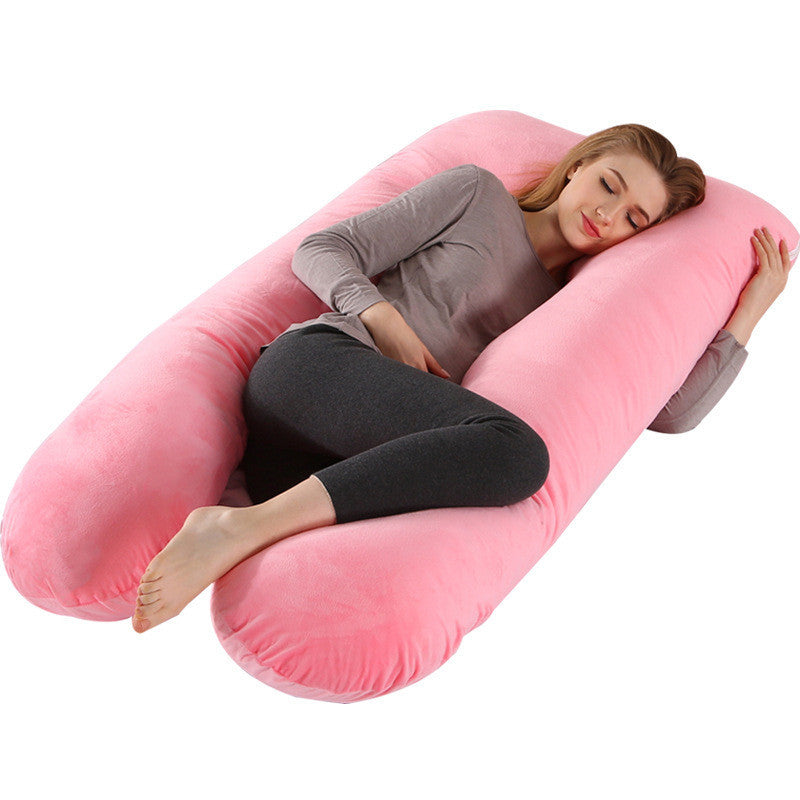 KTX-274131 U-Shaped Pregnancy Support Pillow with Removable Cotton Cover and Adjustable Fiber Filling 140x80cm