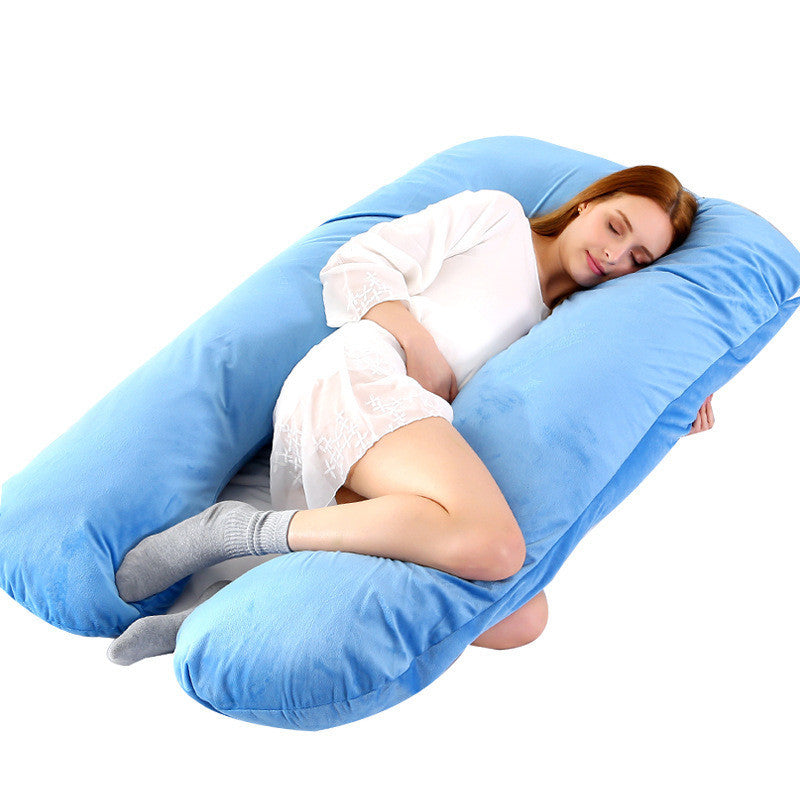KTX-274131 U-Shaped Pregnancy Support Pillow with Removable Cotton Cover and Adjustable Fiber Filling 140x80cm