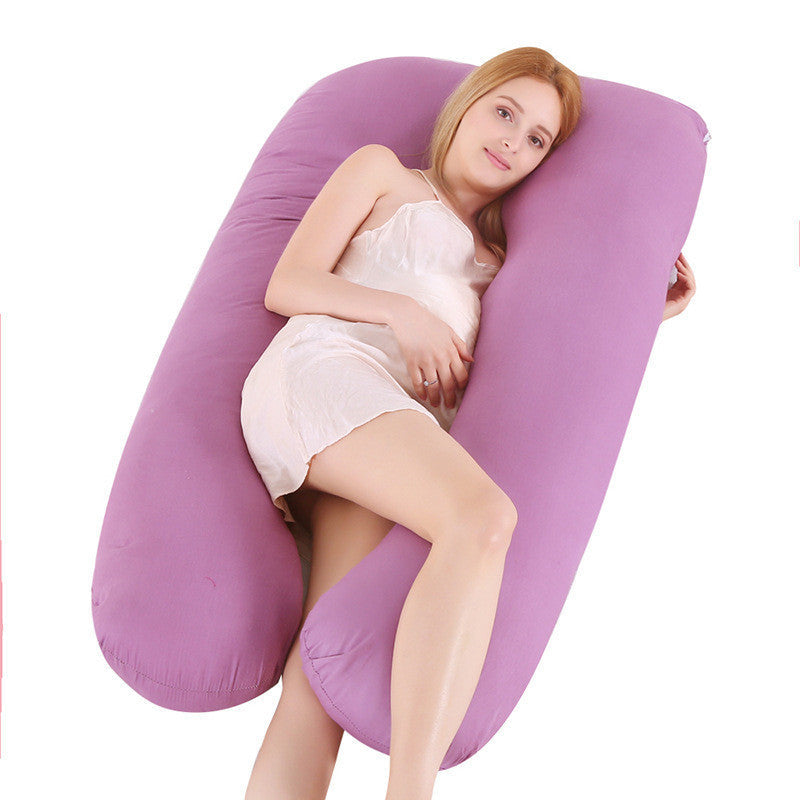 KTX-274131 U-Shaped Pregnancy Support Pillow with Removable Cotton Cover and Adjustable Fiber Filling 140x80cm