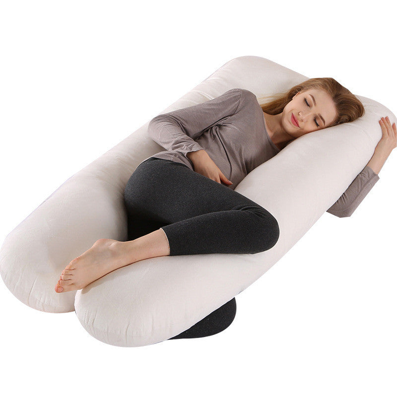 KTX-274131 U-Shaped Pregnancy Support Pillow with Removable Cotton Cover and Adjustable Fiber Filling 140x80cm