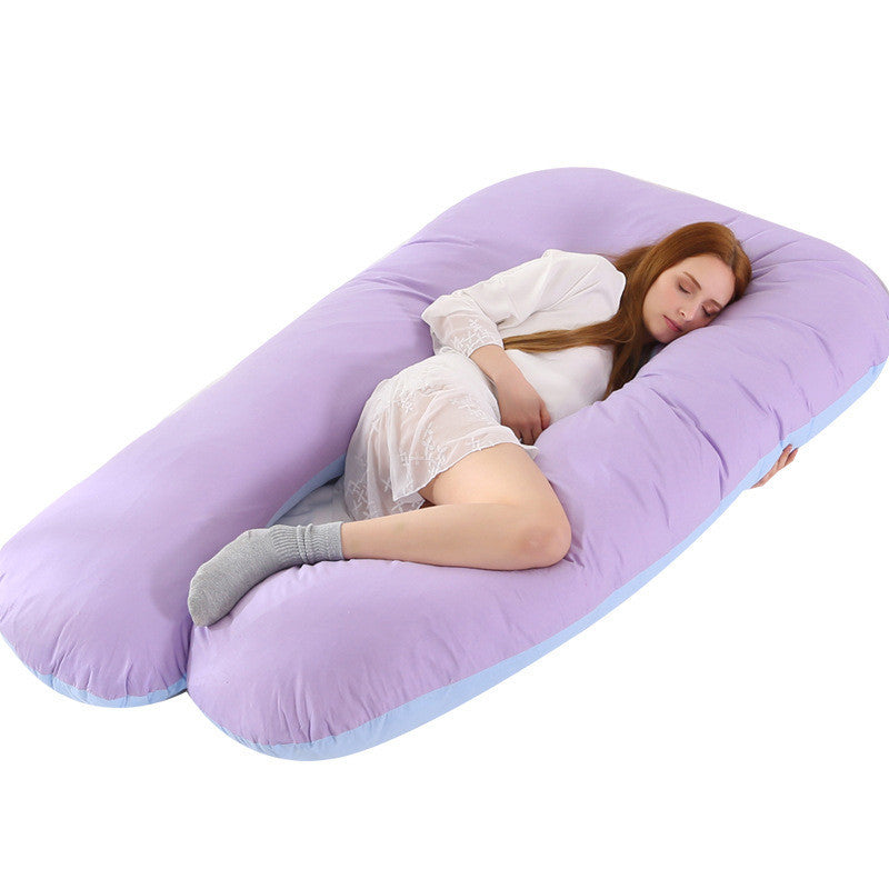 KTX-274131 U-Shaped Pregnancy Support Pillow with Removable Cotton Cover and Adjustable Fiber Filling 140x80cm
