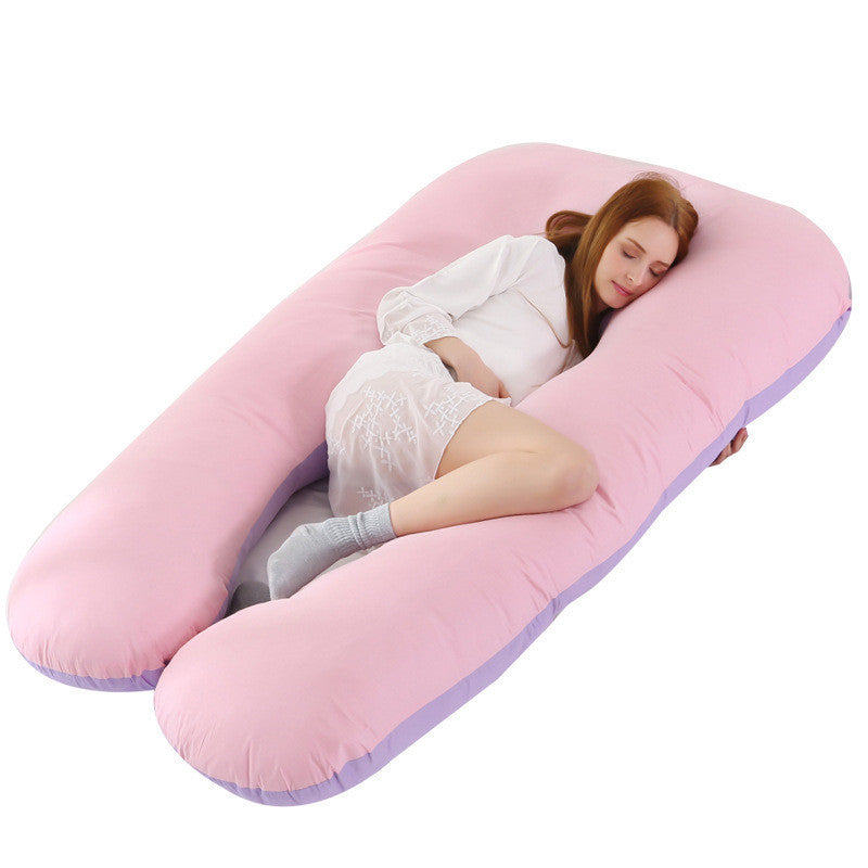 KTX-274131 U-Shaped Pregnancy Support Pillow with Removable Cotton Cover and Adjustable Fiber Filling 140x80cm
