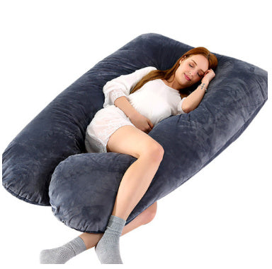 KTX-274131 U-Shaped Pregnancy Support Pillow with Removable Cotton Cover and Adjustable Fiber Filling 140x80cm