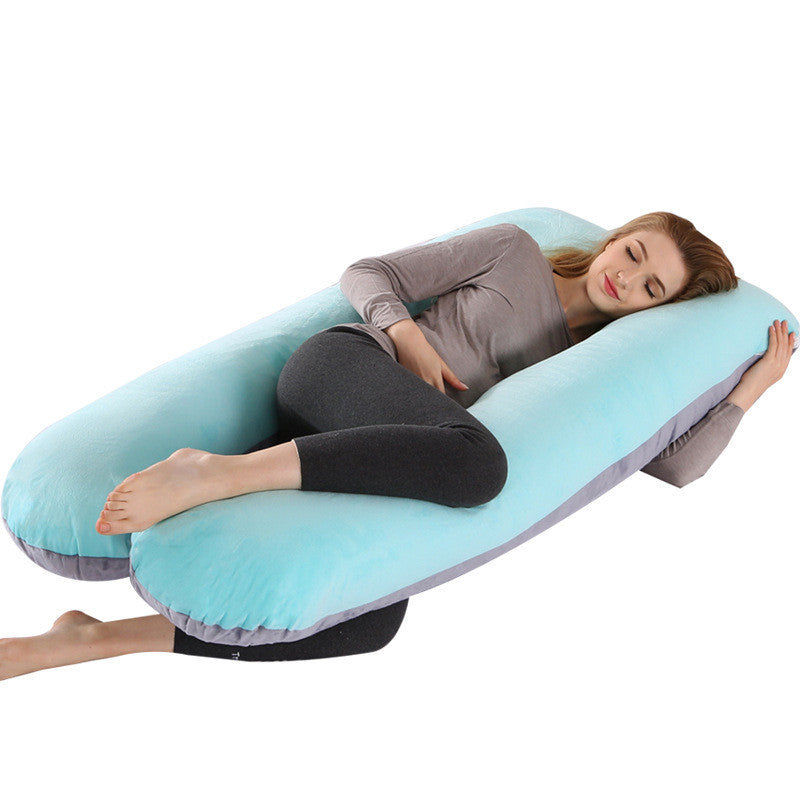 KTX-274131 U-Shaped Pregnancy Support Pillow with Removable Cotton Cover and Adjustable Fiber Filling 140x80cm