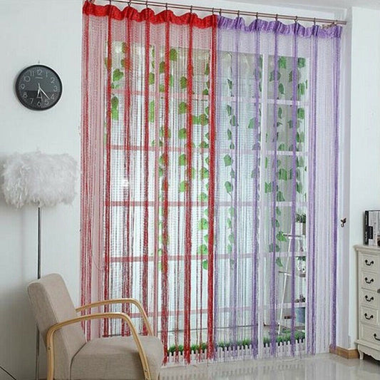 KTX-275155 Flashing Silver Thread Fabric Curtain 1x2 Meters for Living Room Partition and Door Entry
