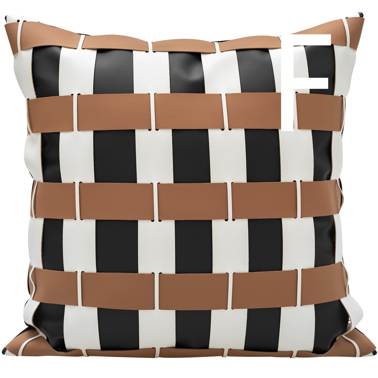 KTX-275283 Cushion Collection: Stylish Lumbar and Square Pillows in Leather, Velvet, and Flannel