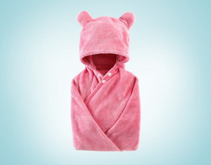 KTX-276179 Cotton Baby Care Hooded Bath Towel - Soft, Safe, and Absorbent for Multifuntional Use