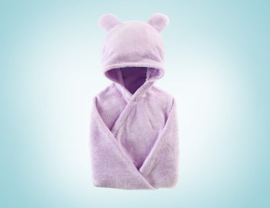 KTX-276179 Cotton Baby Care Hooded Bath Towel - Soft, Safe, and Absorbent for Multifuntional Use