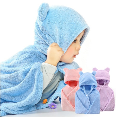 KTX-276179 Cotton Baby Care Hooded Bath Towel - Soft, Safe, and Absorbent for Multifuntional Use