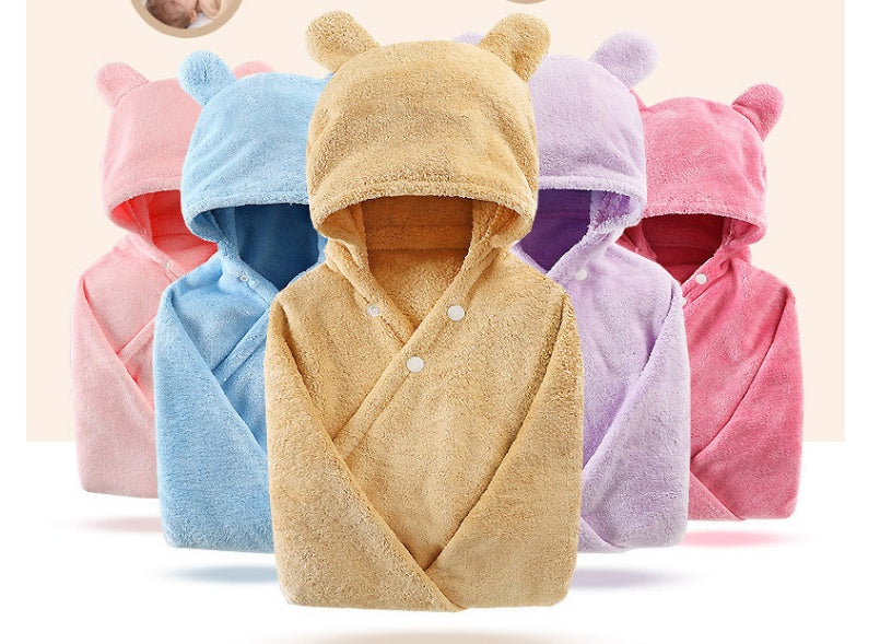 KTX-276179 Cotton Baby Care Hooded Bath Towel - Soft, Safe, and Absorbent for Multifuntional Use