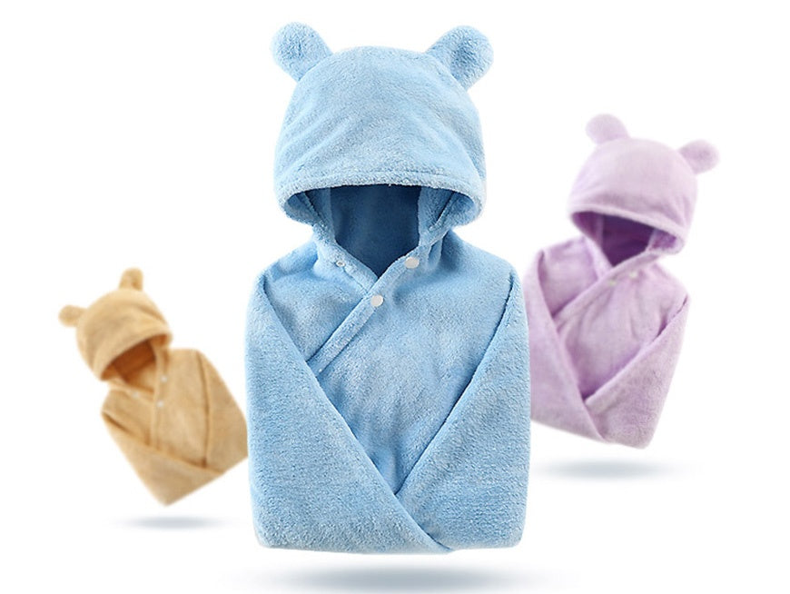 KTX-276179 Cotton Baby Care Hooded Bath Towel - Soft, Safe, and Absorbent for Multifuntional Use