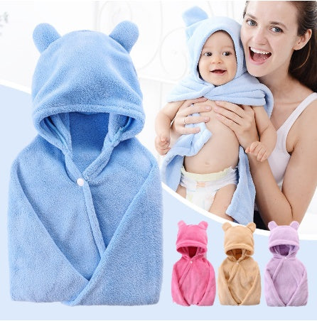 KTX-276179 Cotton Baby Care Hooded Bath Towel - Soft, Safe, and Absorbent for Multifuntional Use
