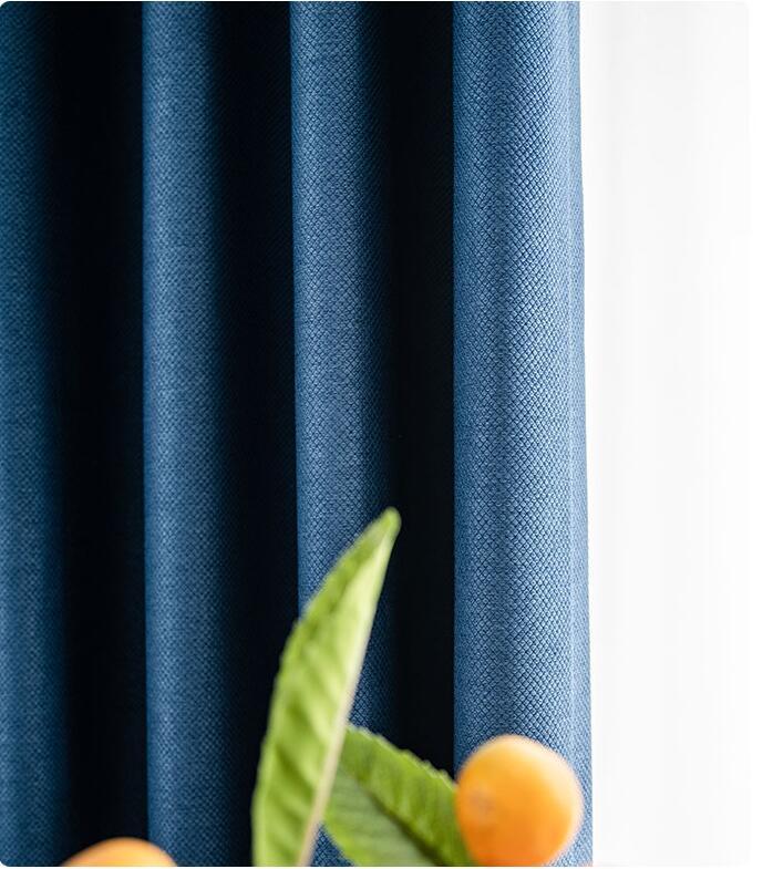 KTX-276307 Thick Soundproof Curtain - Full Shading, Dark Blue, Stylish Honeycomb Design for Bedroom