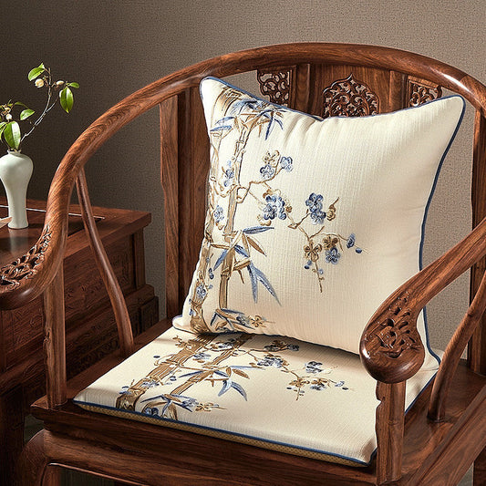 KTX-276435 Cotton Linen Embroidered Pillowcase for Living Room Decor
