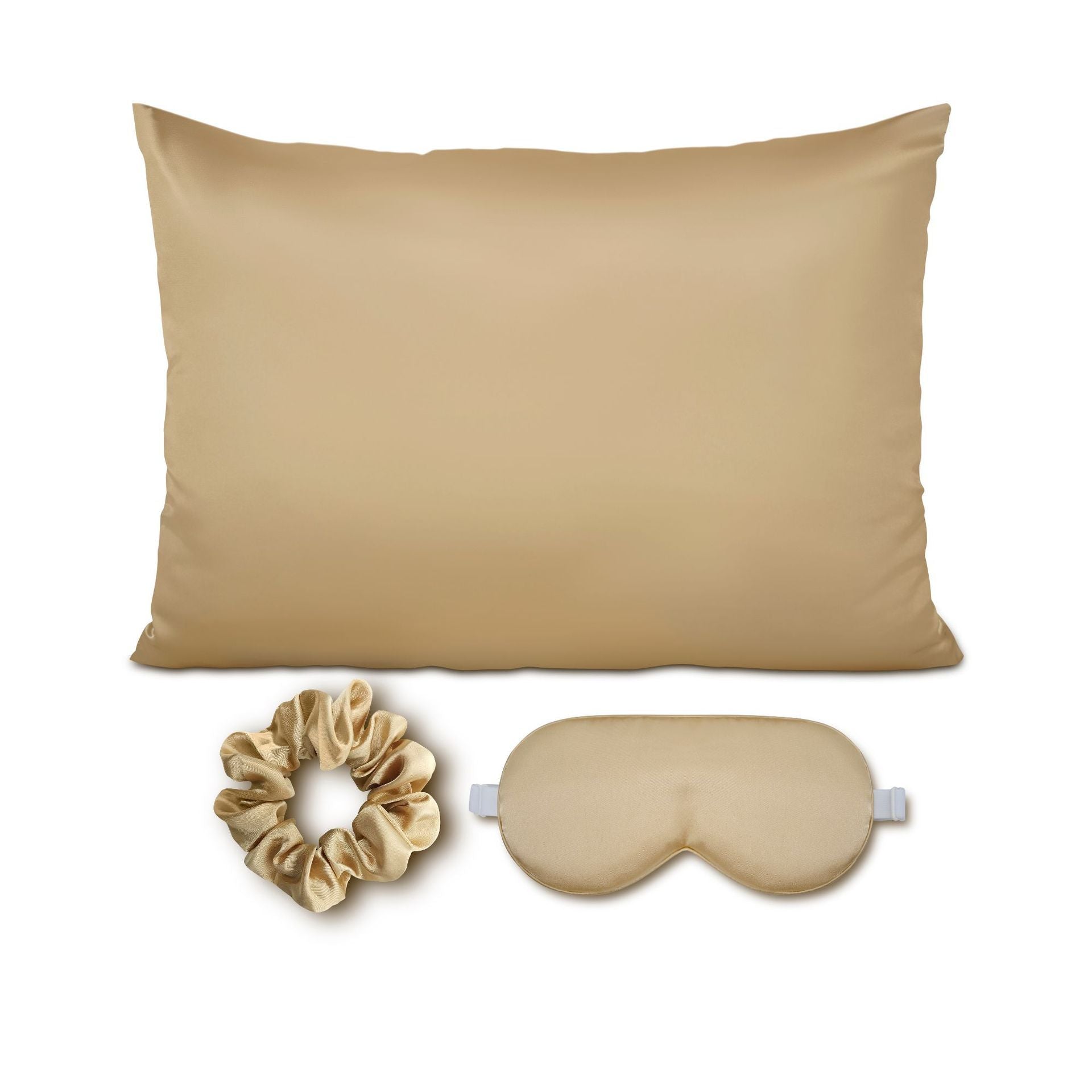 KTX-276435 Tie-Dye Simulated Silk Pillow Cover Set with Eye Mask and Hair Ring