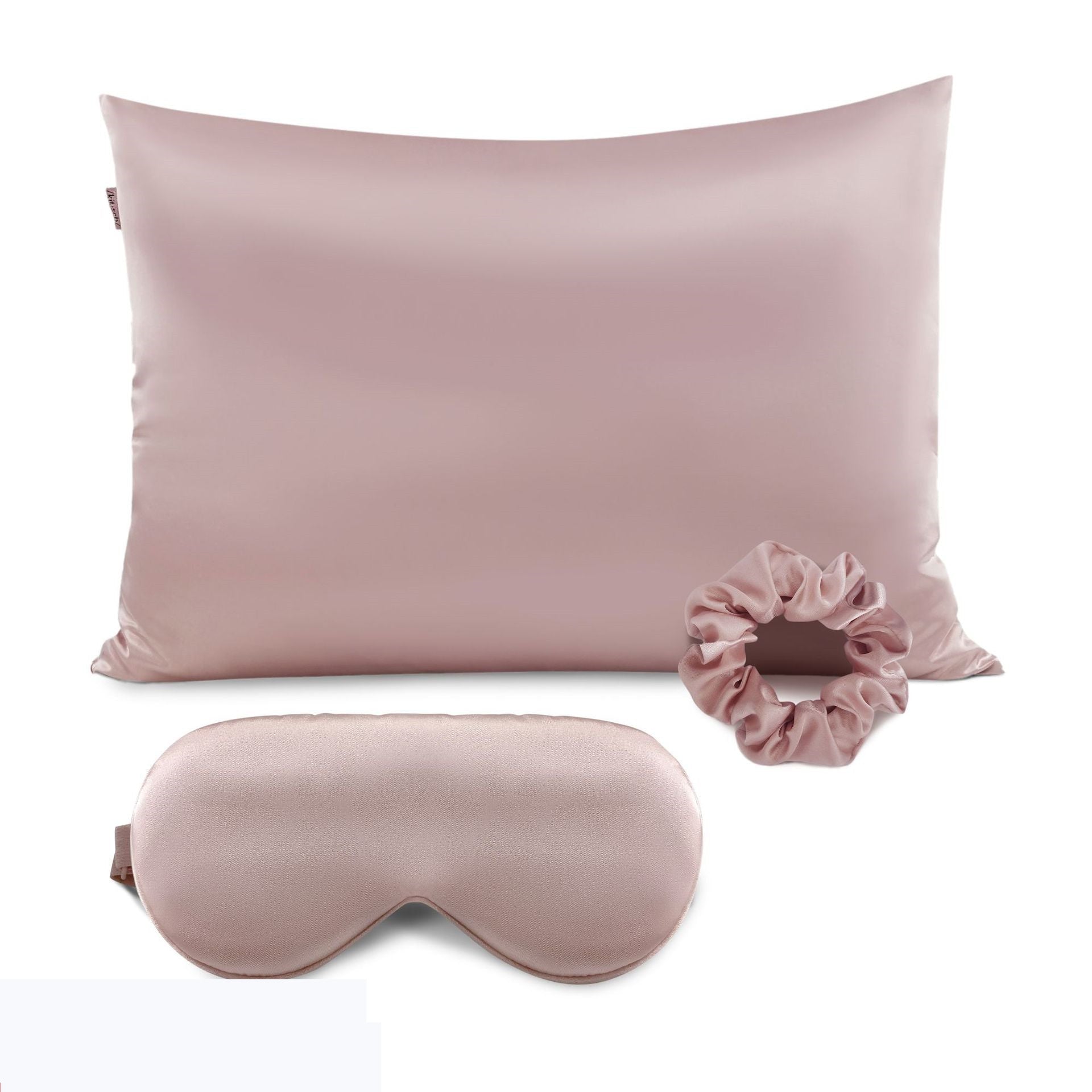 KTX-276435 Tie-Dye Simulated Silk Pillow Cover Set with Eye Mask and Hair Ring