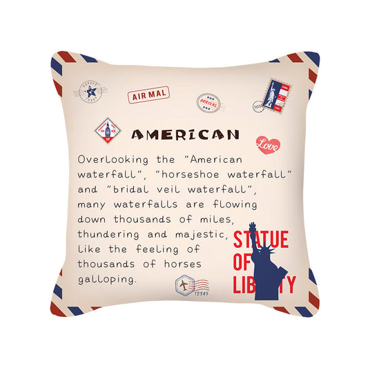 KTX-276499 Peach Skin Envelope Pillowcase with Retro Design - 45x45cm