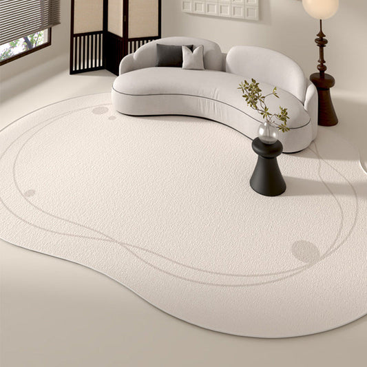 KTX-277651 Loop Velvet Cotton and Linen Living Room Carpet in Mocha – Multiple Sizes Available