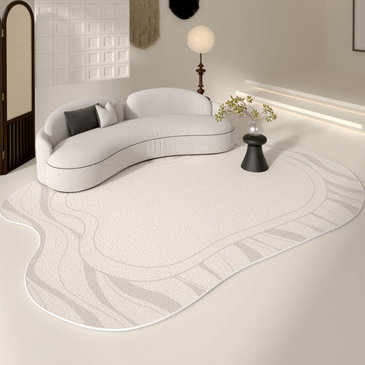 KTX-277651 Loop Velvet Cotton and Linen Living Room Carpet in Mocha – Multiple Sizes Available