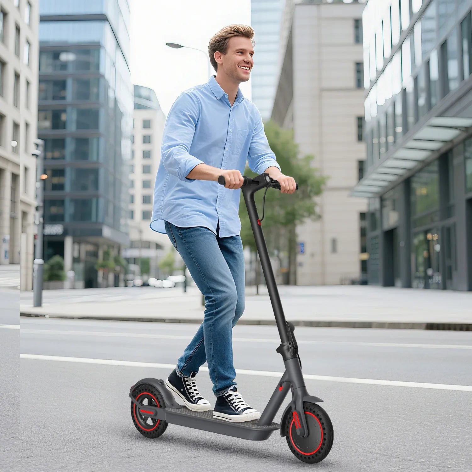 KTX-277779 Foldable 8.5 Inch Electric Scooter, 350W Motor, 36V Lithium Battery, Waterproof, Max Speed 25km/h, Range 22-30KM