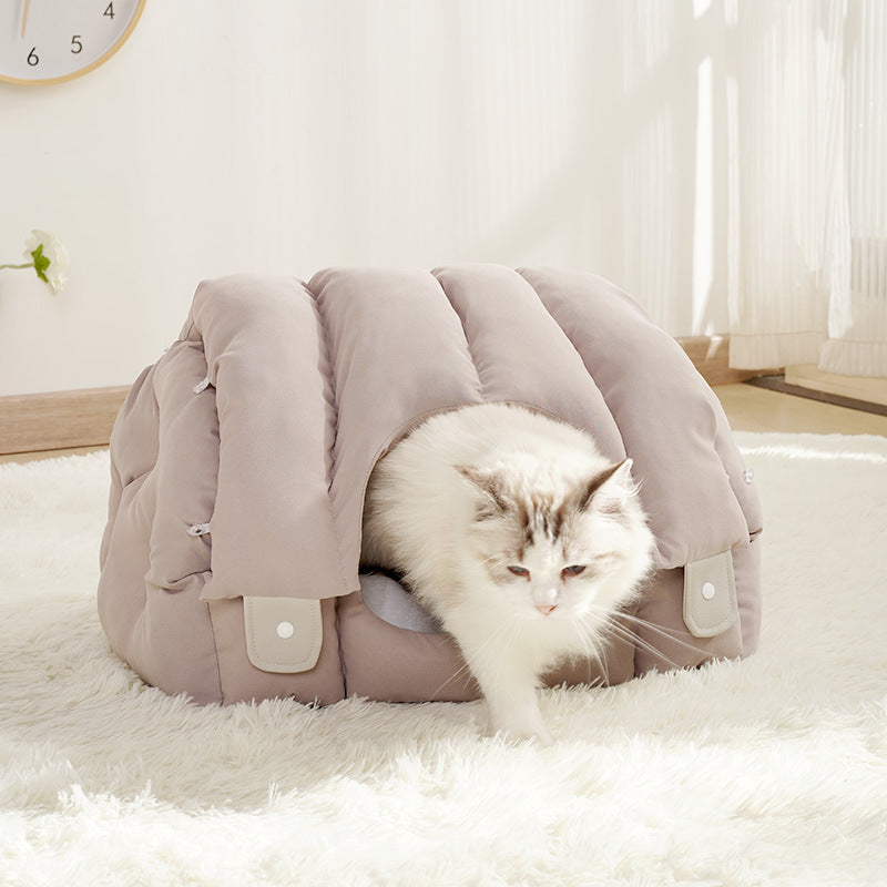 KTX-278035 Soft Dual-Purpose Arched Cat Nest - Fully Enclosed Warm Sofa for Cats and Dogs