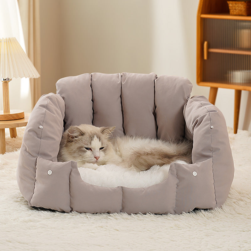 KTX-278035 Soft Dual-Purpose Arched Cat Nest - Fully Enclosed Warm Sofa for Cats and Dogs