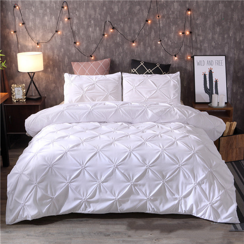 KTX-278675 Plain Polyester Quilt Cover - Personalized Fashion Series with Edging