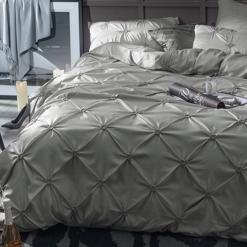 KTX-279379 Gorgeous Nature Color Imitated Silk Satin Bed Set - 3 Piece Children's and Adults' Bedding