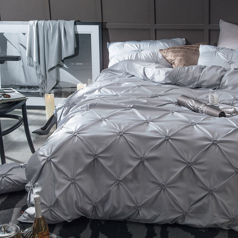 KTX-279379 Gorgeous Nature Color Imitated Silk Satin Bed Set - 3 Piece Children's and Adults' Bedding