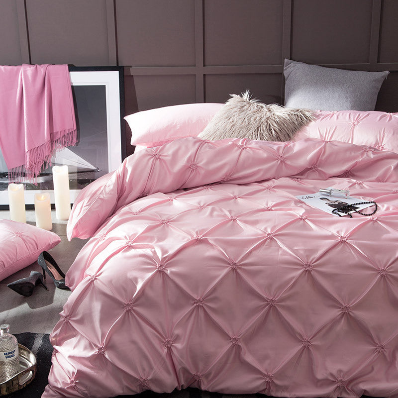 KTX-279379 Gorgeous Nature Color Imitated Silk Satin Bed Set - 3 Piece Children's and Adults' Bedding