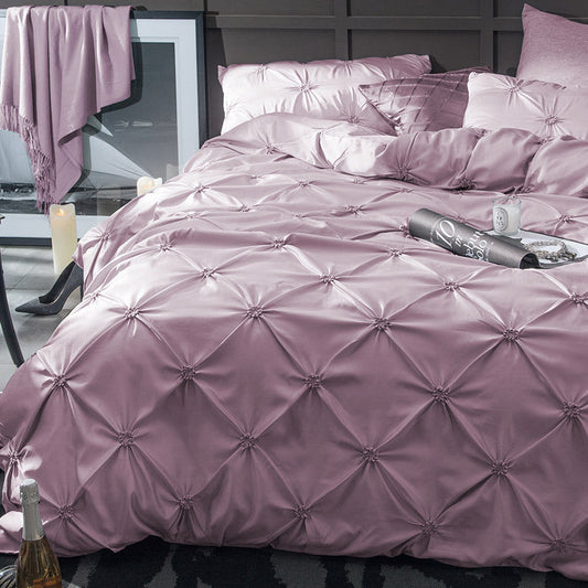 KTX-279379 Gorgeous Nature Color Imitated Silk Satin Bed Set - 3 Piece Children's and Adults' Bedding