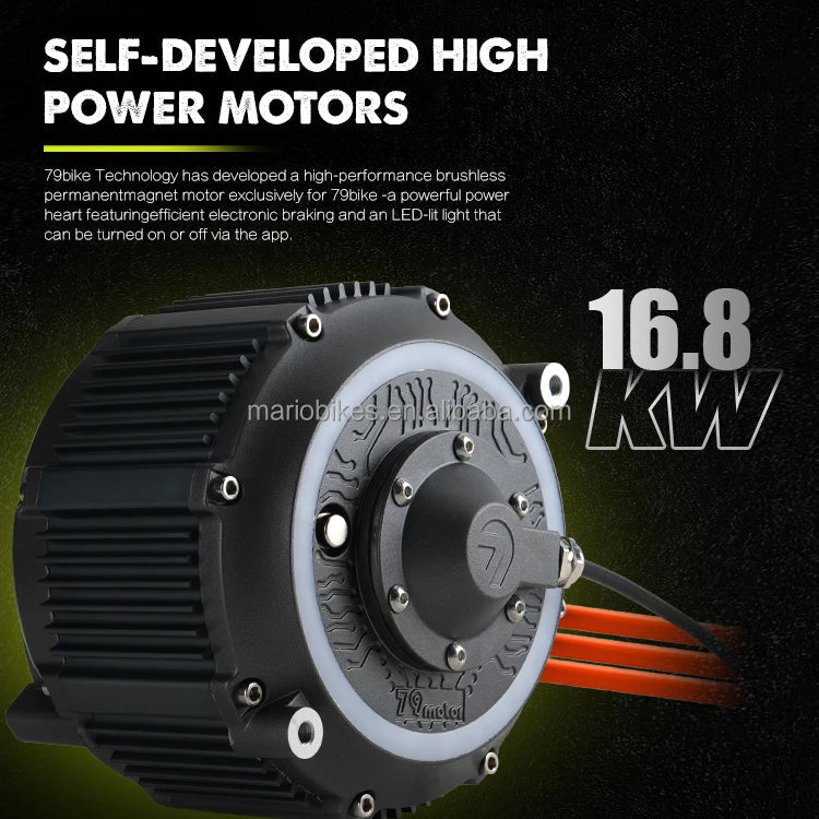 KTX-279443 Electric Dirt Bike 72V 40Ah Lithium Battery Off-Road Motorcycle Max Speed 100km/h Central Motor 19" Wheels