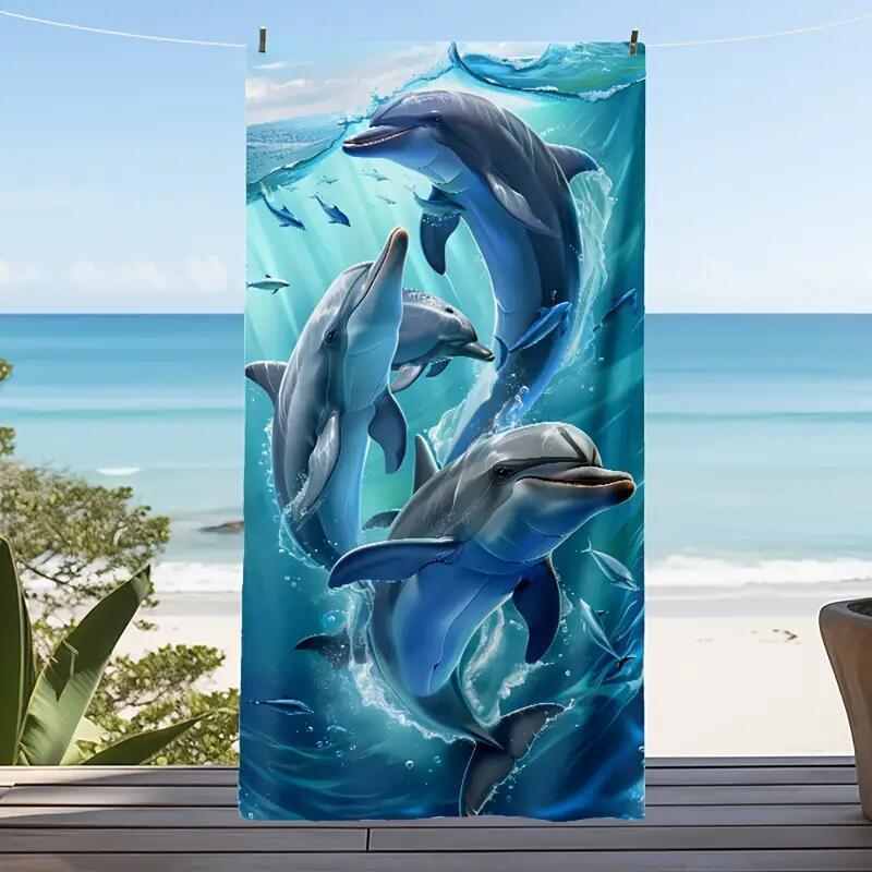 KTX-280467 Microfiber Beach Towel with Vibrant Prints - Soft and Quick-Drying Bath Towel