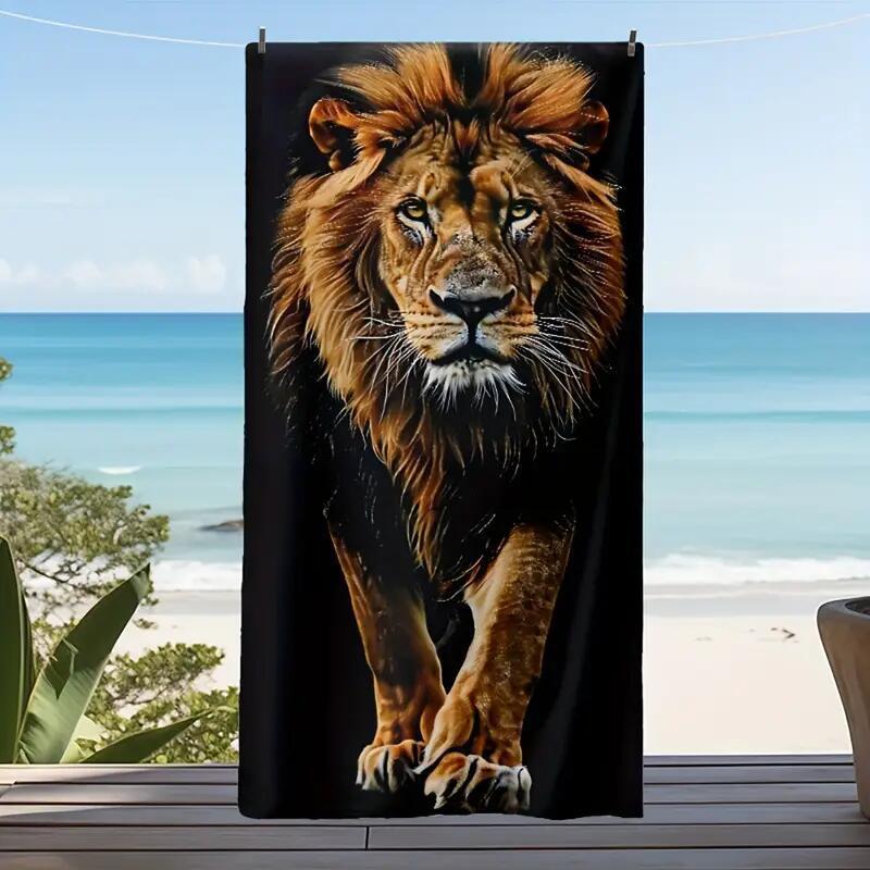 KTX-280467 Microfiber Beach Towel with Vibrant Prints - Soft and Quick-Drying Bath Towel
