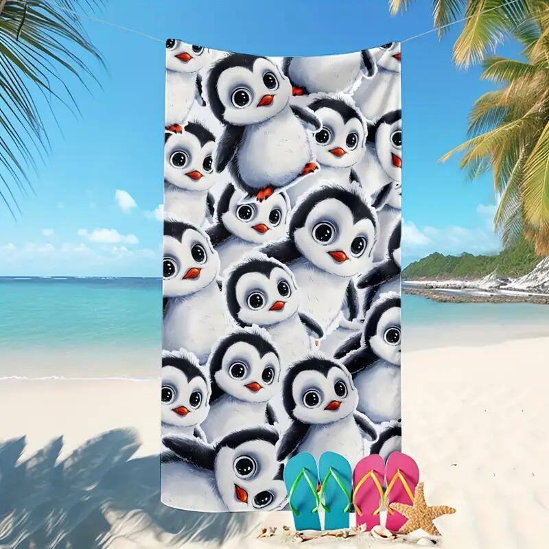 KTX-280467 Microfiber Beach Towel with Vibrant Prints - Soft and Quick-Drying Bath Towel