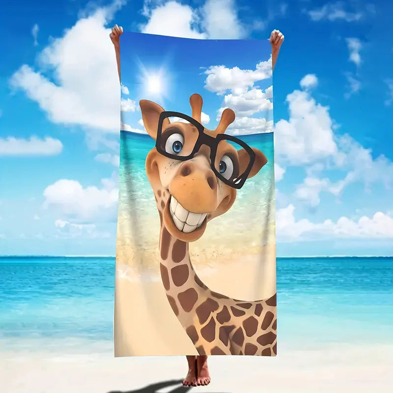 KTX-280467 Microfiber Beach Towel with Vibrant Prints - Soft and Quick-Drying Bath Towel