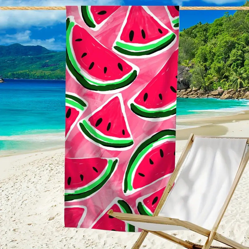 KTX-280467 Microfiber Beach Towel with Vibrant Prints - Soft and Quick-Drying Bath Towel